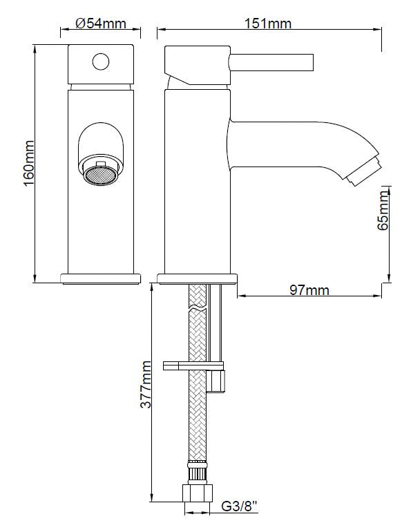 Cadans wastafelkraan messing 8719956083389