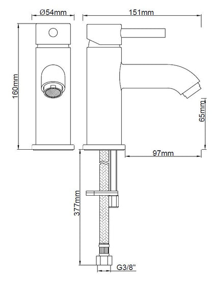 Cadans wastafelkraan messing 8719956083389