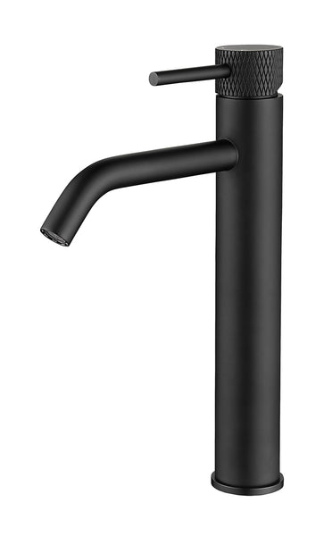 Ribbd XL wastafelkraan hoog mat zwart