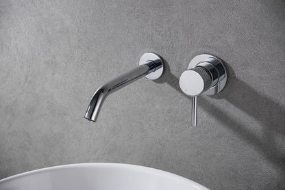 Ribbd eenhendel wastafelkraan inbouw compleet chroom