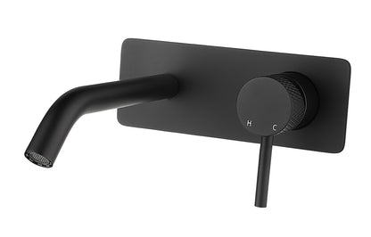 Ribbd eenhendel wastafelkraan met coldstart inbouw compleet mat zwart