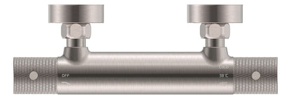Ribbd thermostatische douchemengkraan hartafstand 15 cm geborsteld staal PVD - WDtegels