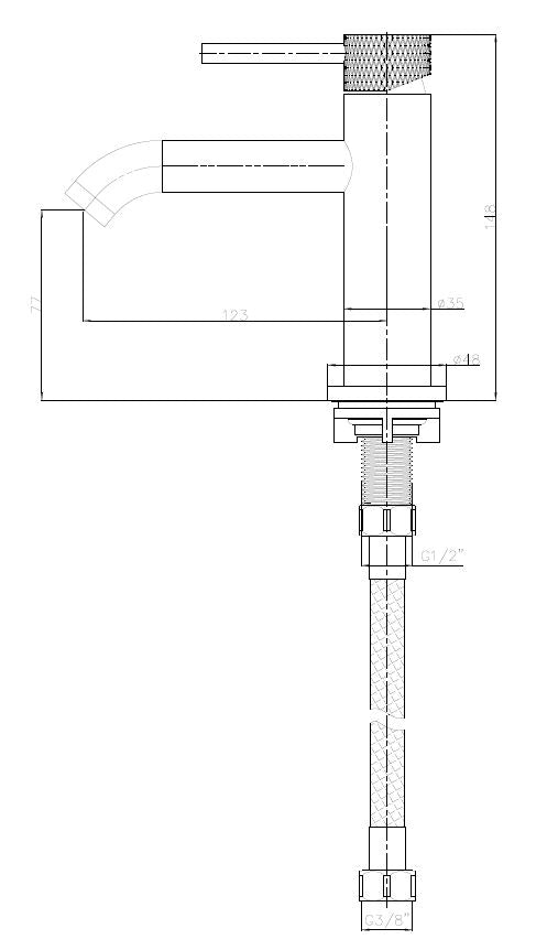 Ribbd fonteinkraan 1/2" | Gunmetal PVD