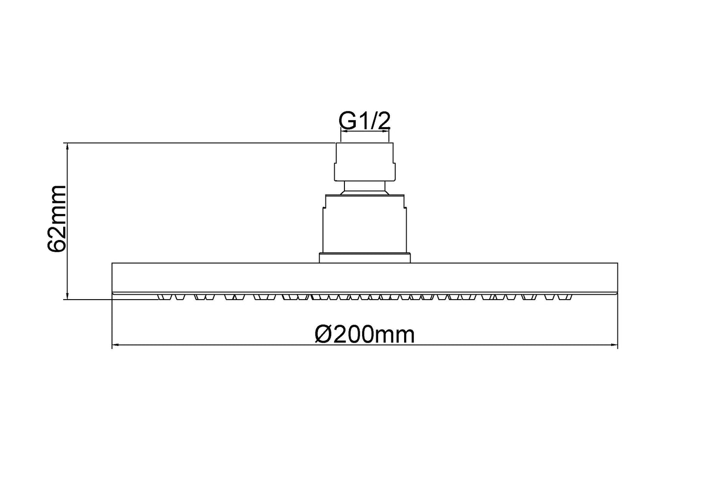 Wiesbaden luxe mess.hoofddouche rond 200mmx12mm geborsteld messing