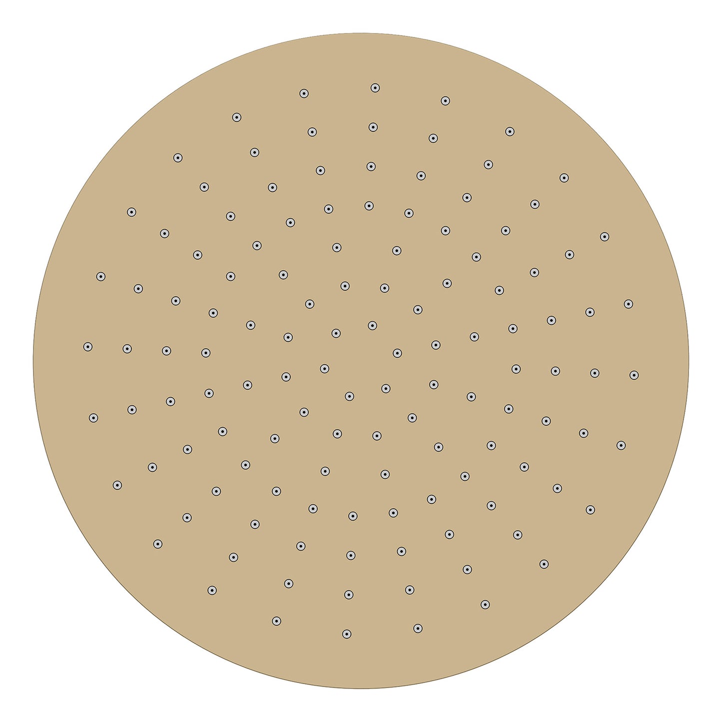 UniMatch hoofddouche rond 30 x 0,8 cm geborsteld messing PVD