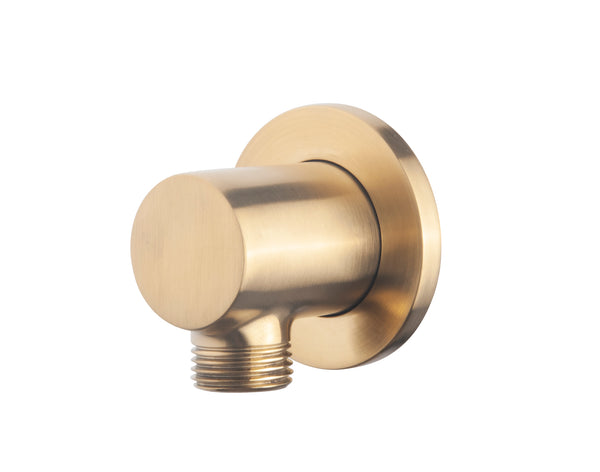 UniMatch wandaansluitbocht rond 1/2" | Geborsteld messing PVD