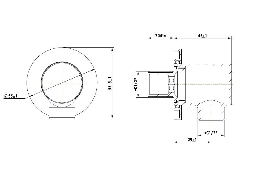 UniMatch wandaansluitbocht rond 1/2" | Geborsteld messing PVD - WDtegels