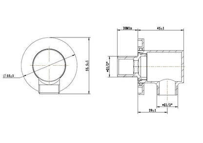 UniMatch wandaansluitbocht rond 1/2" | Geborsteld messing PVD - WDtegels