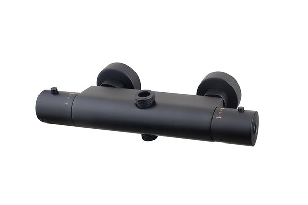 Caral thermostatic tap for thermostatic rain shower set, surface-mounted, matt black
