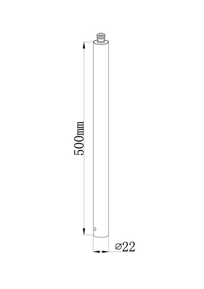 Caral bath extension tube 50cm for shower rod chrome