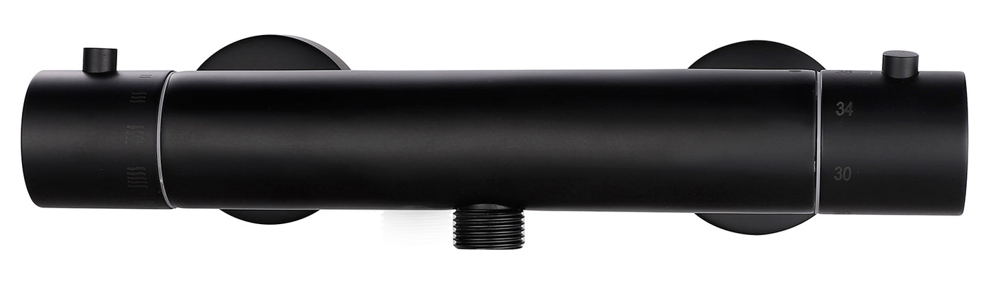 Rio thermostatische douchemengkraan 15 cm mat zwart - WDtegels