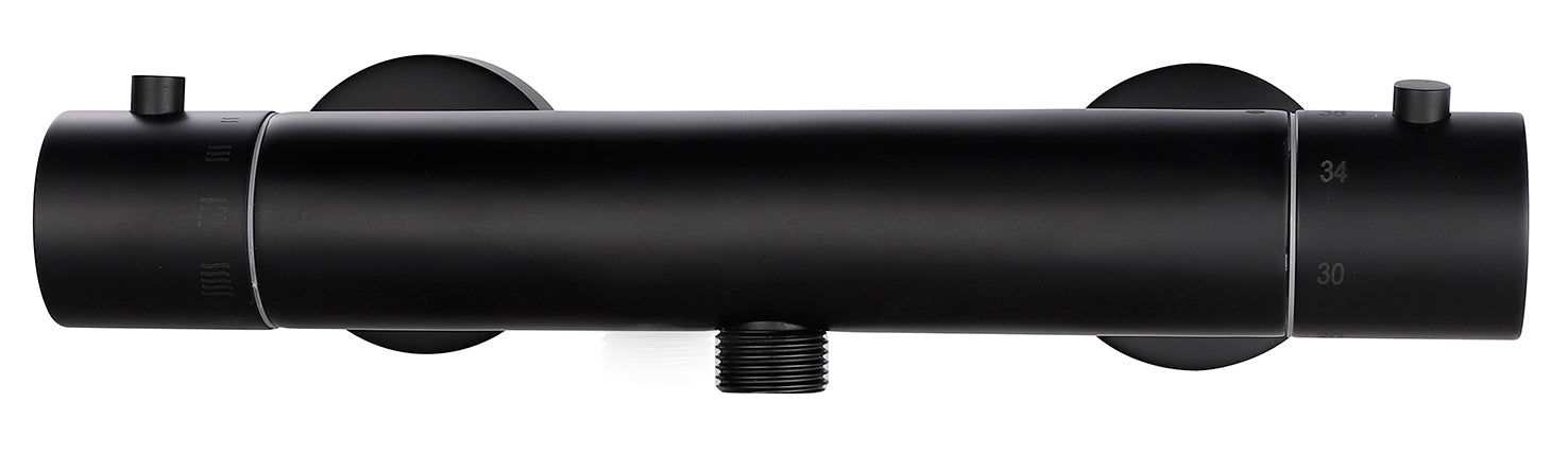 Rio thermostatische douchemengkraan 15 cm mat zwart - WDtegels