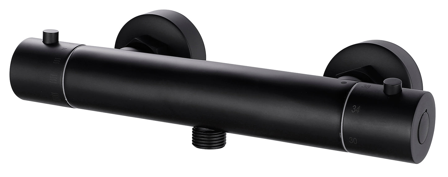 Rio thermostatische douchemengkraan 15 cm mat zwart - WDtegels