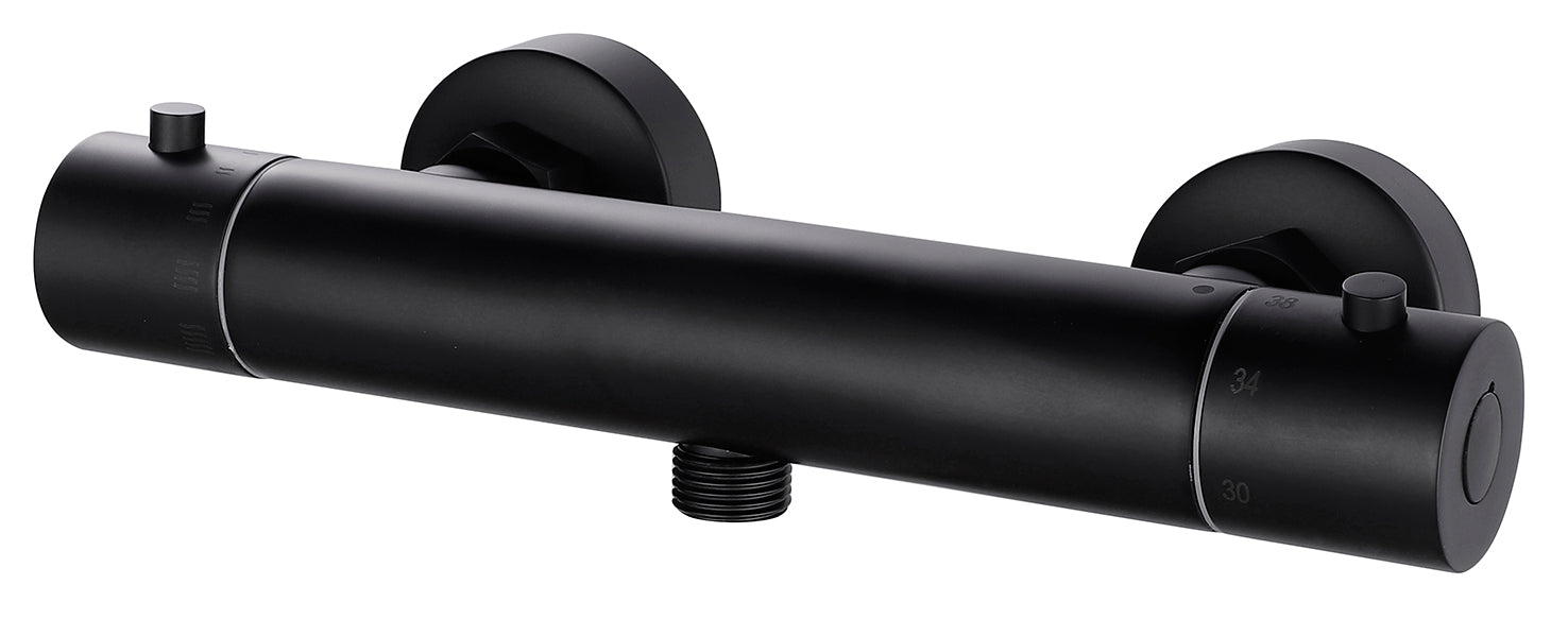 Rio thermostatische douchemengkraan 15 cm mat zwart - WDtegels