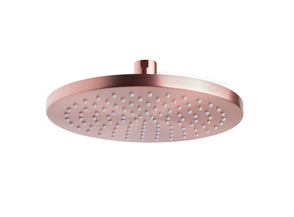 UniMatch hoofddouche rond 20 x 1,2 cm geborsteld koper