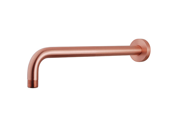 Wiesbaden luxe douche-arm rond muurbev | 35cm | Geborsteld koper