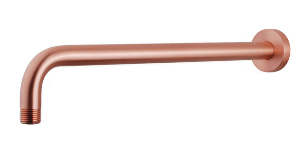 UniMatch shower arm with wall mount 45 cm brushed copper