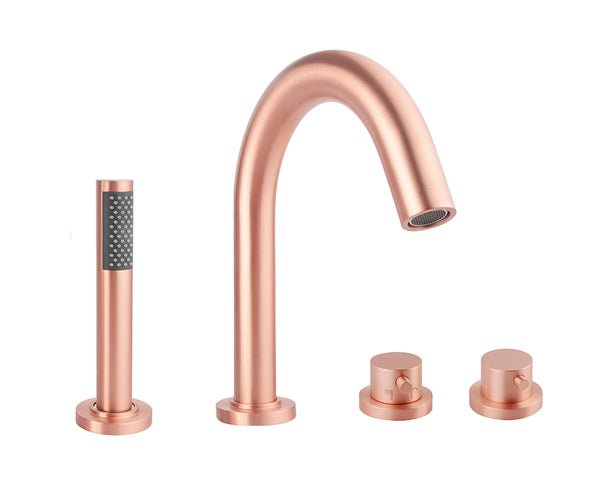Caral finishing part bath rim thermostat 4-hole brushed copper