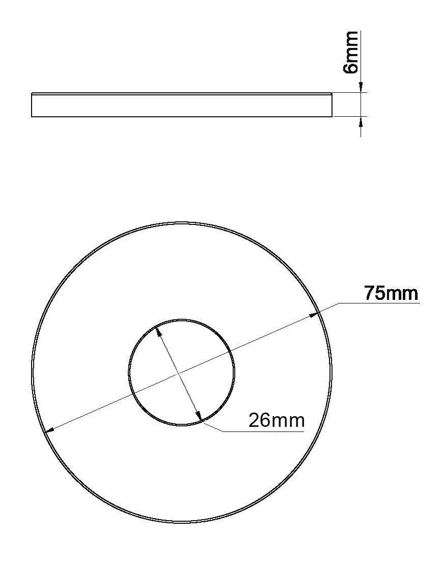 Maattekening Caral rozet uitloop eenhendel wastafelkraan 75mm Geborsteld brons koper PVD