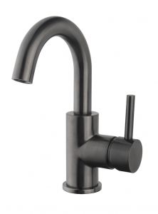 Grifo mezclador de lavabo de encimera Wiesbaden Caral con caño giratorio | Gunmetal