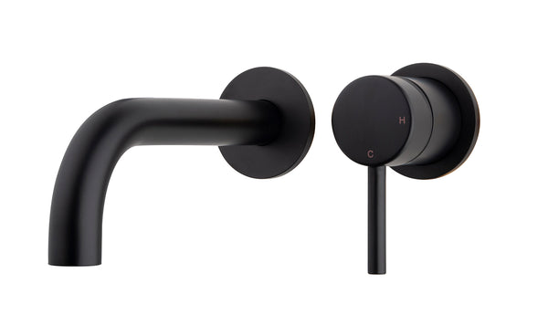 Grifo monomando para lavabo Caral con arranque en frío, negro mate