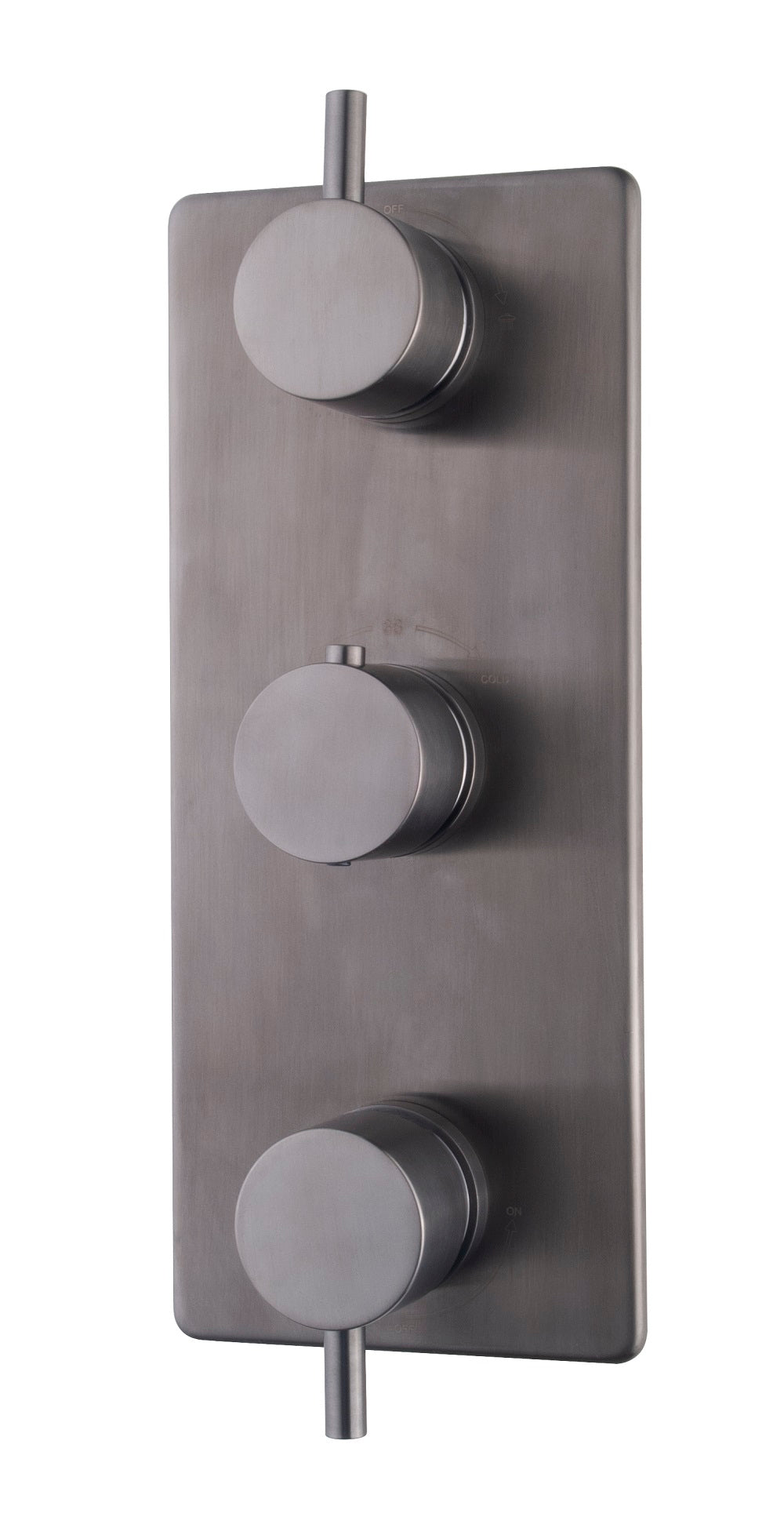 Caral afbouwdeel inbouwthermostaat 3 weg gunmetal PVD - WDtegels