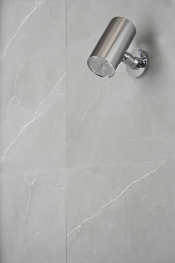 UniMatch Beam hoofddouche rond 1 stand met muurbevestiging chroom