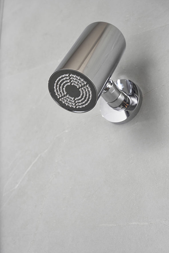 UniMatch Beam hoofddouche rond 1 stand met muurbevestiging chroom