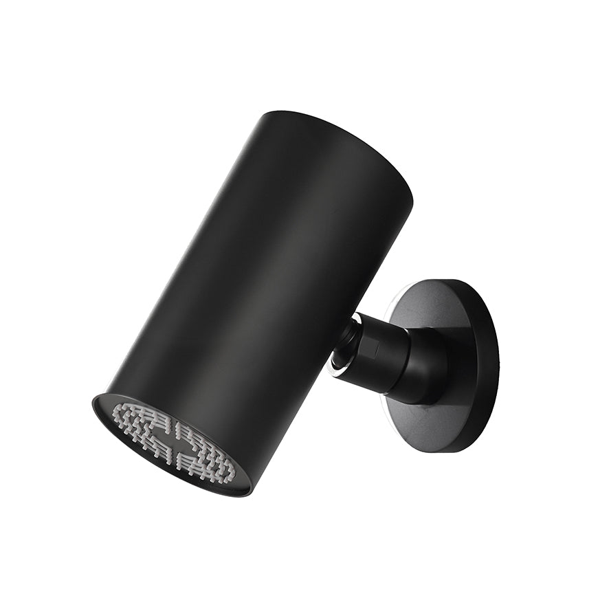 UniMatch Beam hoofddouche rond 1 stand met muurbevestiging mat zwart