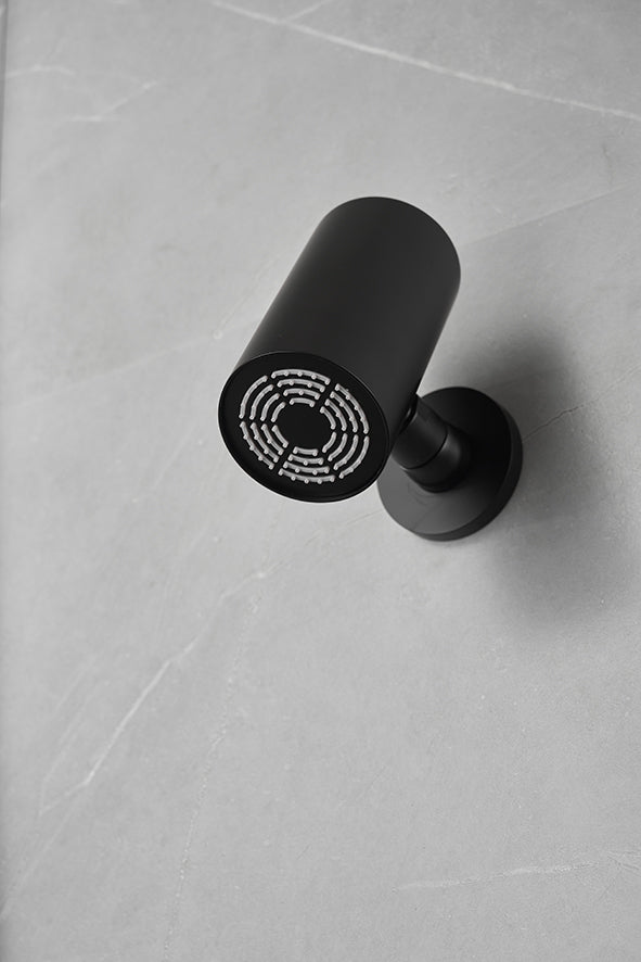 UniMatch Beam hoofddouche rond 1 stand met muurbevestiging mat zwart