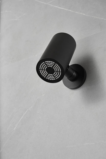 UniMatch Beam hoofddouche rond 1 stand met muurbevestiging mat zwart