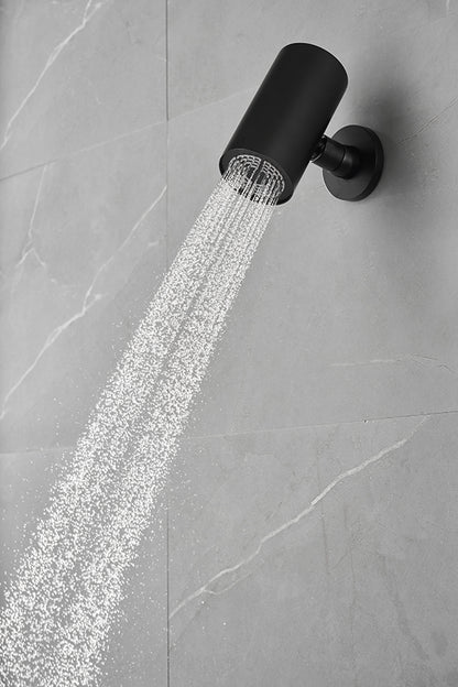 UniMatch Beam hoofddouche rond 1 stand met muurbevestiging mat zwart