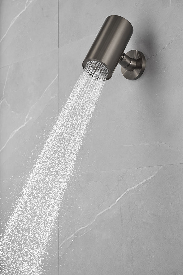 UniMatch Beam hoofddouche rond 1 stand met muurbevestiging gunmetal PVD