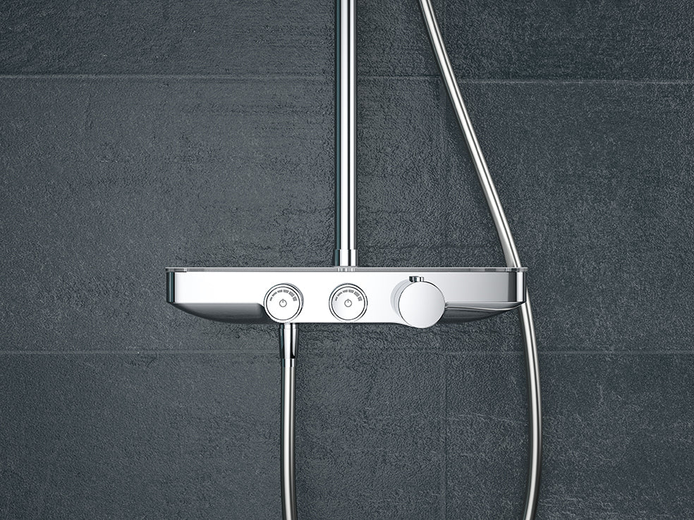 Nuovo thermostatische regendoucheset opbouw met planchet chroom