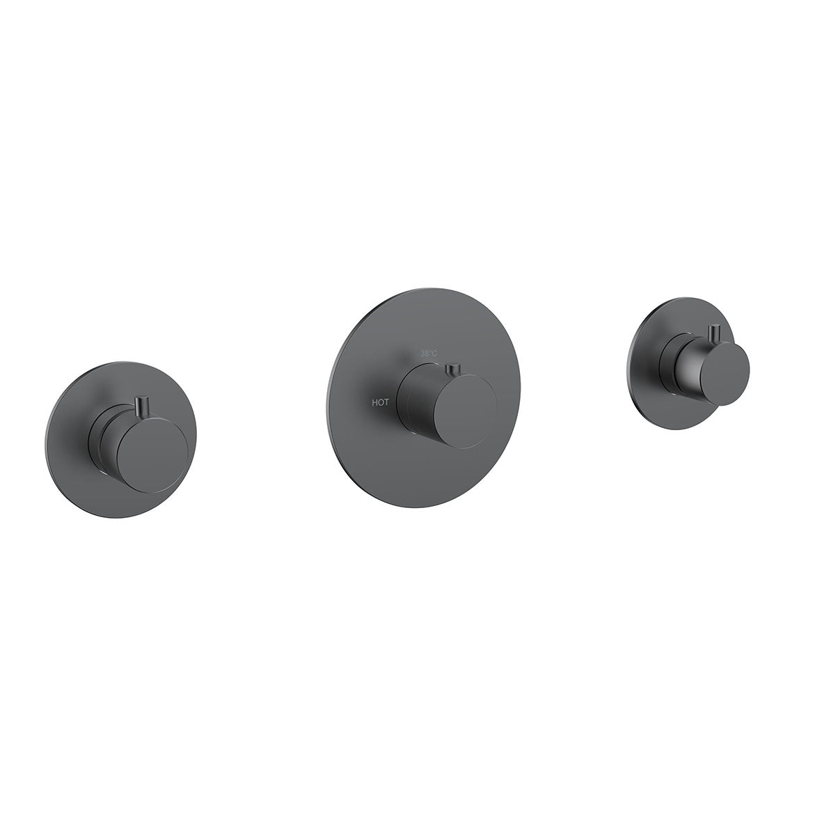 Dreams afbouwdeel thermostatische douchekraan met 2 stopkranen gunmetal - WDtegels