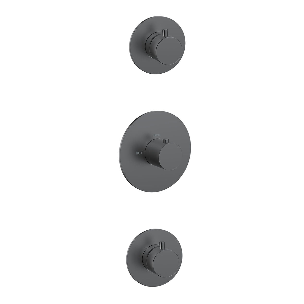 Dreams afbouwdeel thermostatische douchekraan met 2 stopkranen gunmetal - WDtegels