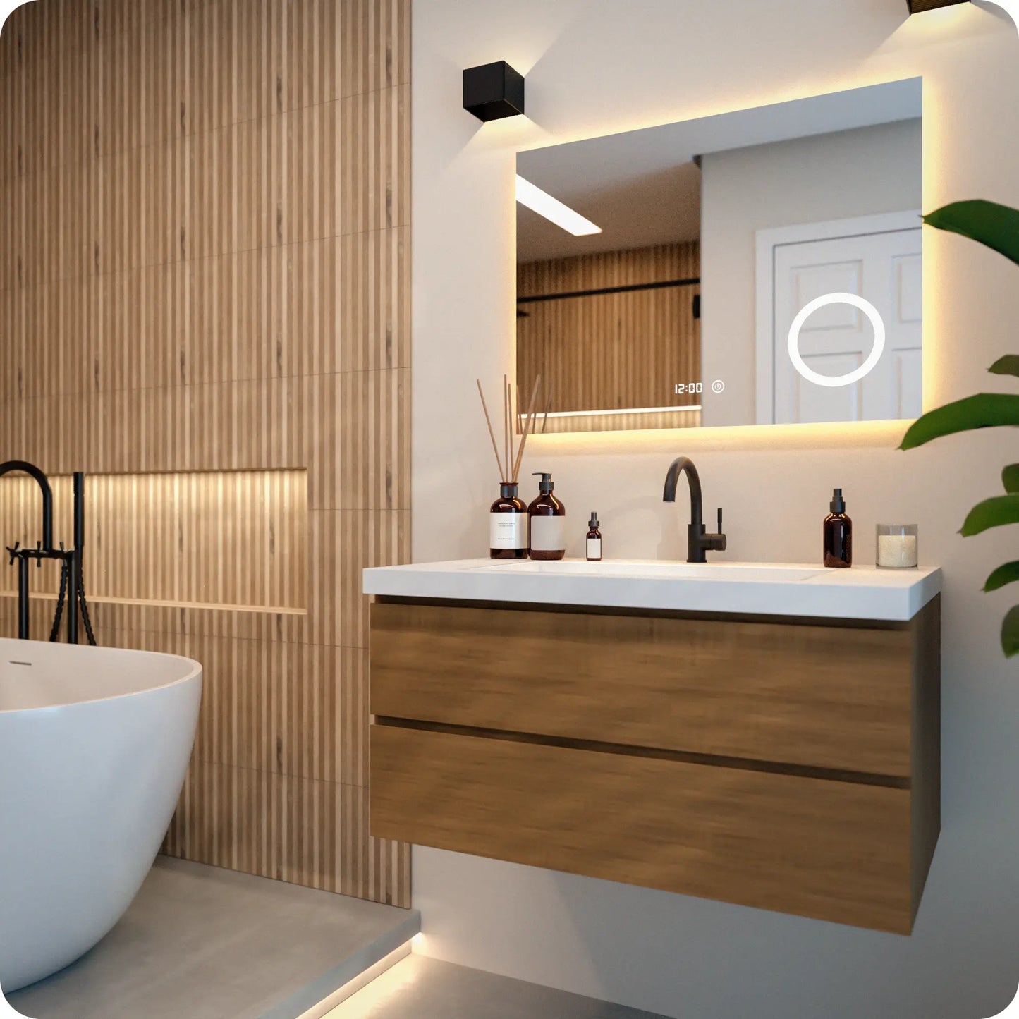 Badkamerspiegel - 80x60cm - Rechthoekig - Frameloos