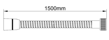 UniMatch doucheslang | Metaal | 150cm | Geborsteld messing PVD