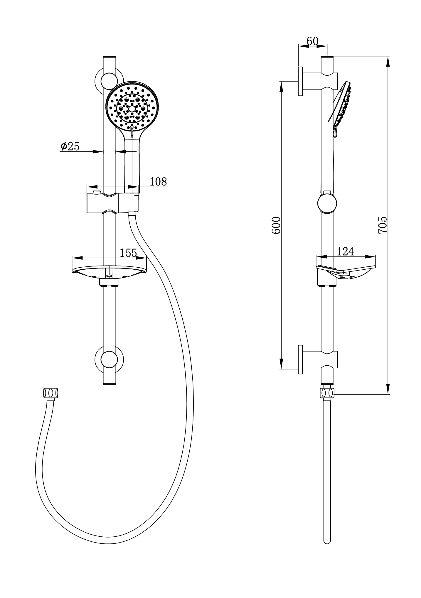 Complete chrome sliding bar set