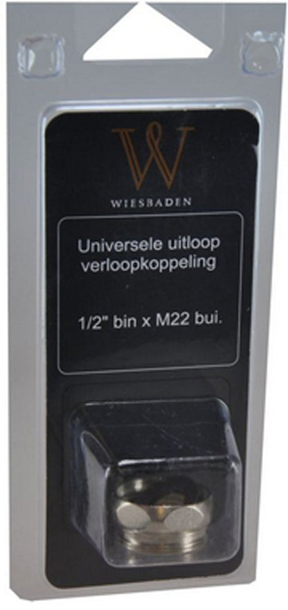 Uitloopkoppeling 1/2 inch binnendraad x M22 buitendraad - afbeelding 2