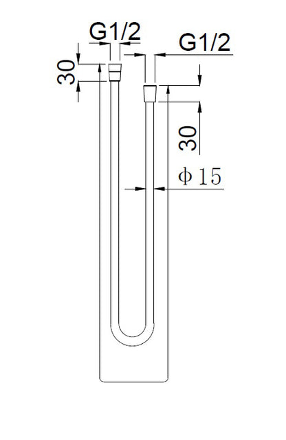 Wiesbaden luxury plastic shower hose 150cm brushed copper