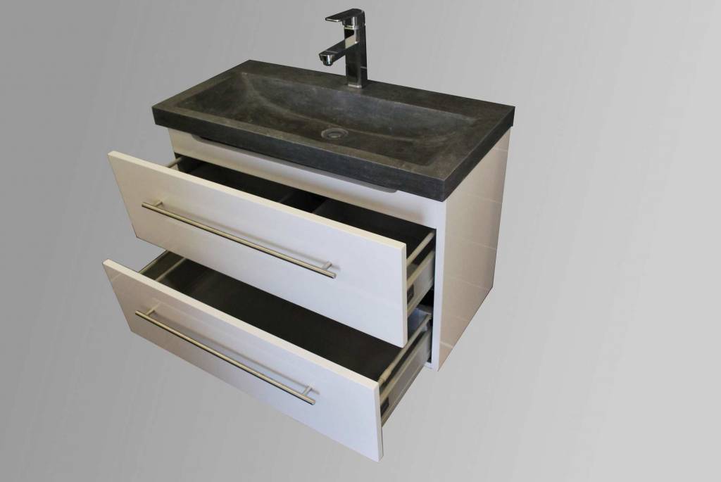 Badmeubel Compact Stone 80 Hoogglans Wit