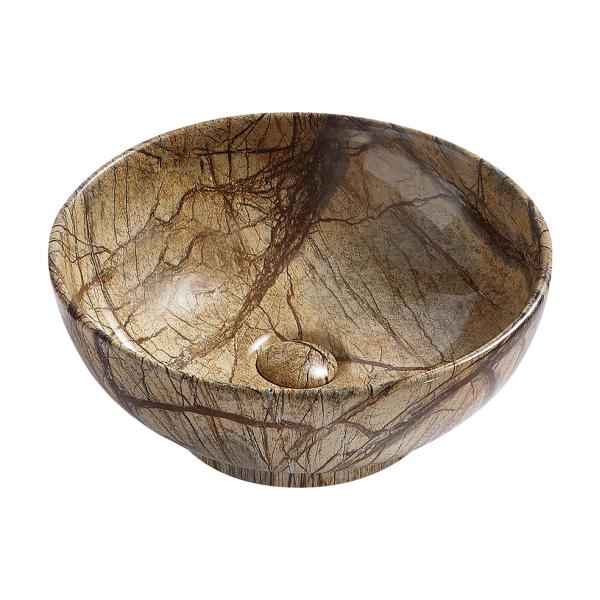 Aloni Crocodile Waskom Opbouw | 41x18x41cm | Bruin Marmer Keramiek