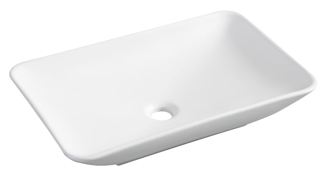 Karé waskom rechthoekig 58 x 36 x 11,5 cm keramiek mat wit - WDtegels