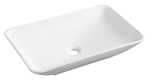Karé washbasin rectangular 58 x 36 x 11.5 cm ceramic matt white