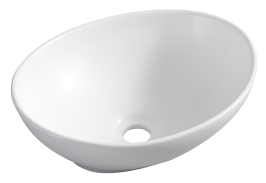 Barco waskom ovaal 40 x 33 x 14,5 cm keramiek mat wit - WDtegels