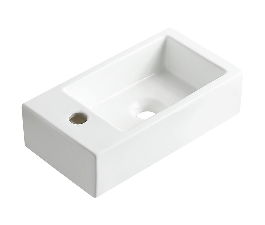 Rhea M fontein links 40 x 22 x 11 cm keramiek glans wit - WDtegels
