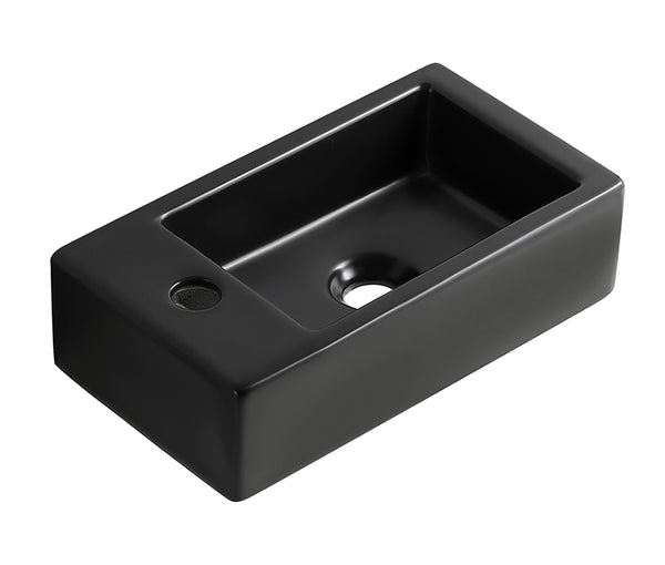 Rhea M fountain left 40 x 22 x 11 cm ceramic matt black