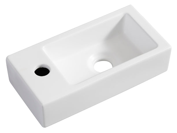Rhea S mini fontein links 36,5 x 18 x 9 cm keramiek mat wit - WDtegels