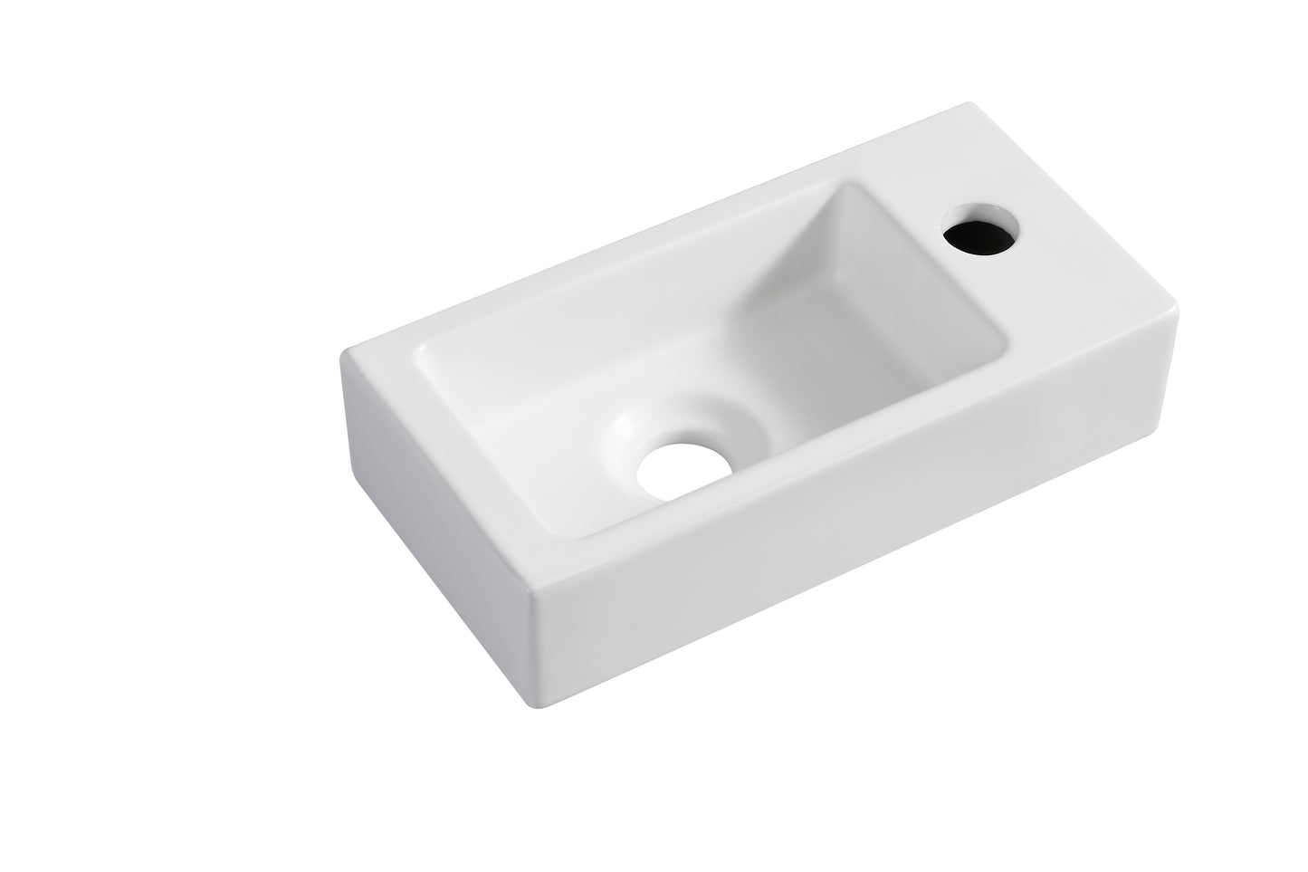 Rhea S mini fontein rechts 36,5 x 18 x 9 cm keramiek mat wit - WDtegels